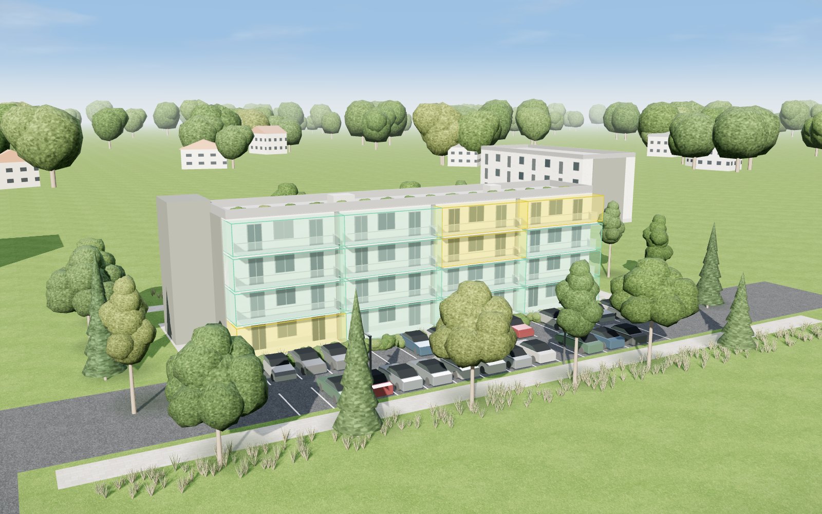 Osiedle Nowe Ogrody w 3D, widok od południa