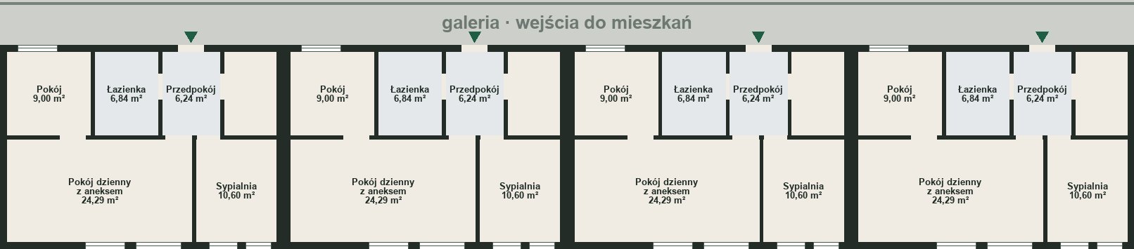 Rzut kondygnacji z zaznaczonym mieszkaniem